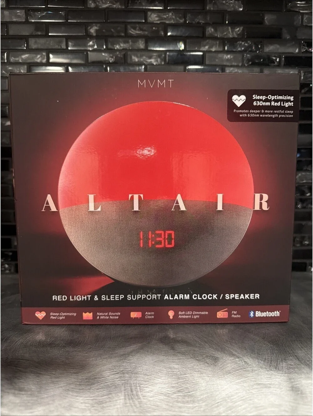 MVMT Altair Red Light Sleep Alarm Clock / Speaker / Ambient Light/Natural Sounds
